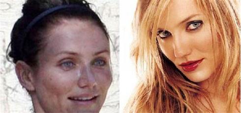 عکس های چهره زنان معروف هالیوود قبل و بعد آرایش