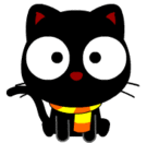 زیبا گربه سیاه تکان دادن شکلک ها (شکلک گربه)