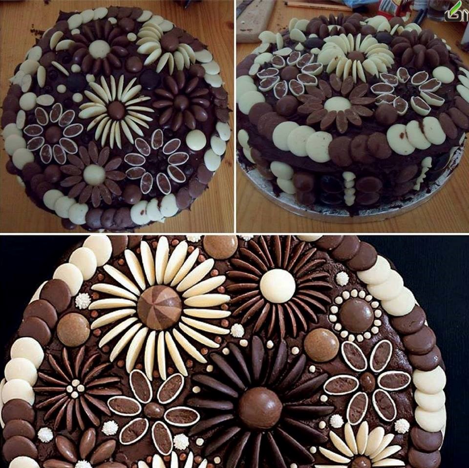 تزیین کیک با خامه آپارات , تزیین کیک بستنی شکلاتی , تزیین کیک قلب 