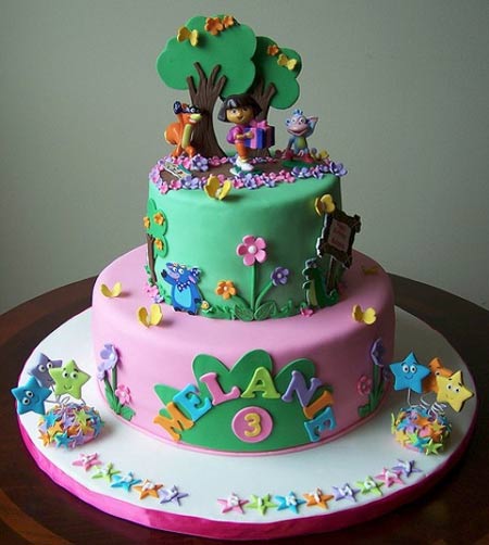 تزیین کیک تولد دخترانه , کیک برا روزمعلم یک طبقه 