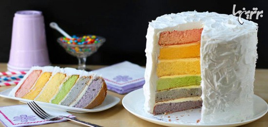 کیک رنگی , کیک اسفنجی رنگی 