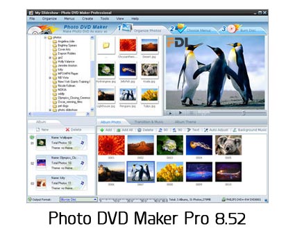 نرم افزار ساخت آلبوم عکس دی وی دی - Photo DVD Maker Pro 8.52