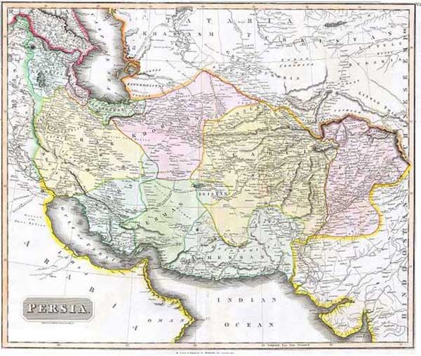 عکس آخرین نقشه ایران پیش از جدا شدن سرزمینهای تاریخی آن 
