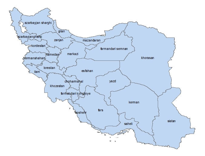 لایه های SHP تقسیمات استانی ایران از سال 1351 تاکنون