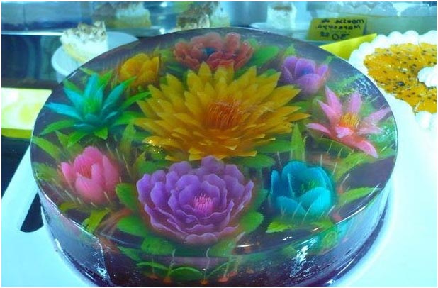 طرز تهیه و تزئین ژله شیشه ای گل (تویخچالی های عروس)