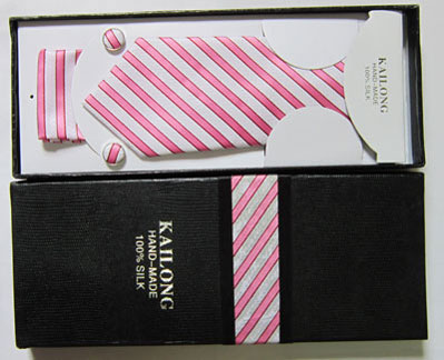 خرید کراوات جعبه دار ست سفید و صورتی شیک 