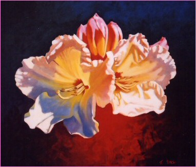 نقاشی با پاستل روغنی از گل