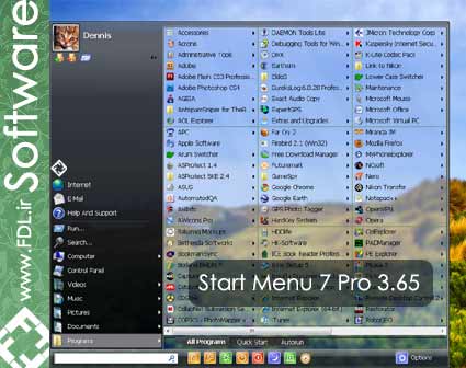 Start Menu 7 Pro 3.65 - نرم افزار استارت پیشرفته برای ویندوز