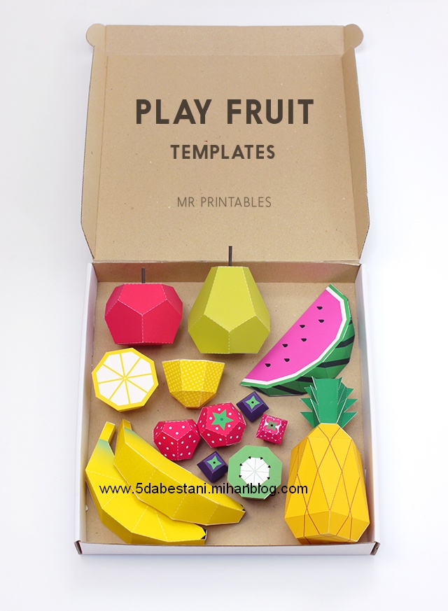کاردستی میوه های سه بعدی با کاغذ