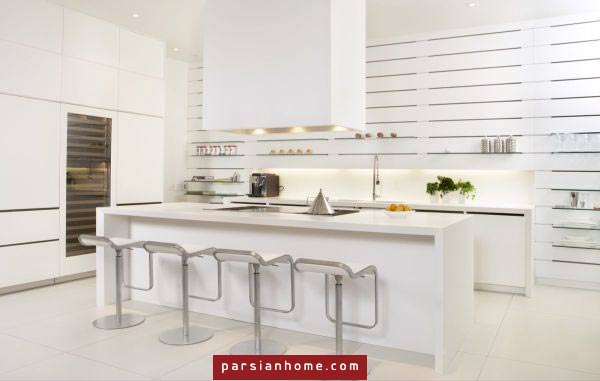 آشپزخانه سفید و شیک - مدل 2014