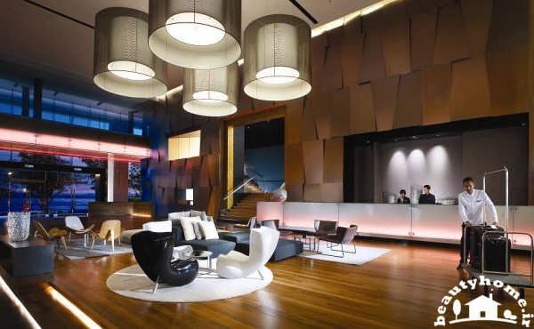 طراحی داخلی هتل با لابی مدرن