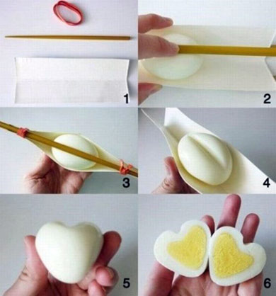 تبدیل تخم مرغ به شکل قلب