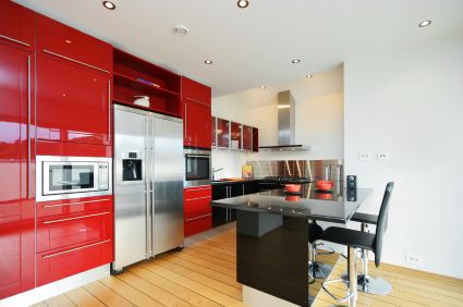 انواع مدل کابینت آشپزخانه مدرن به رنگ قرمز