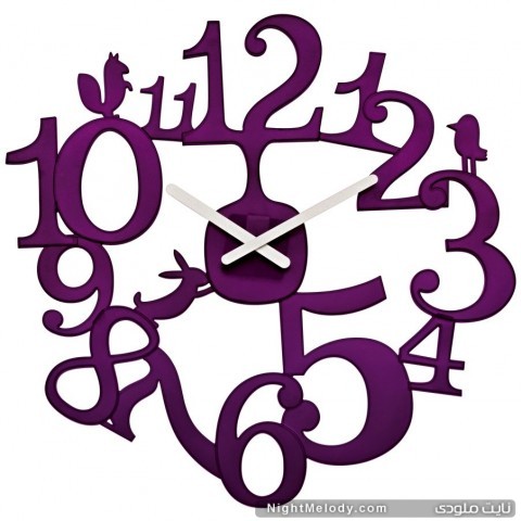 Koziol pip purple animal clock 480x480 مدل های جدید و مدرن ساعت دیواری