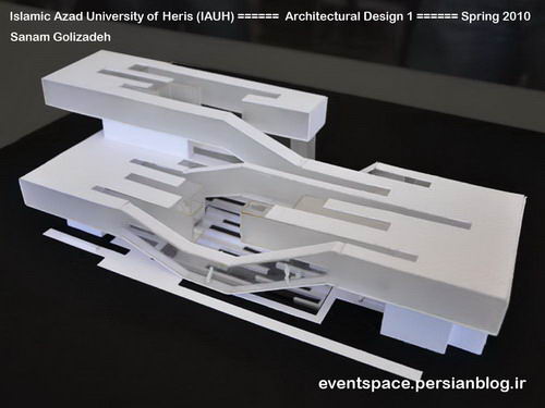 دانشگاه آزاد هریس - طرح معماری 1 - طراحی یک خانه فرهنگ - صنم قلیزاده