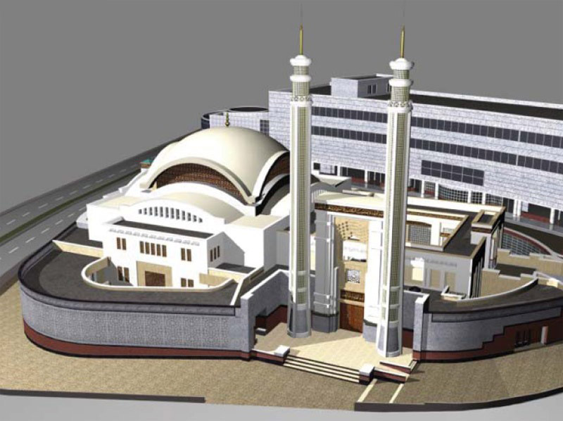 مسجد جامع شهرك قدس - تهران + نقشه اتوکد