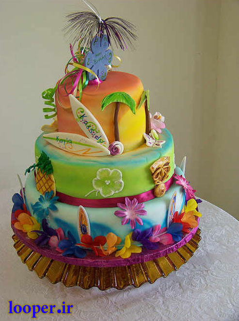کیک تولد رنگارنگ و جالب