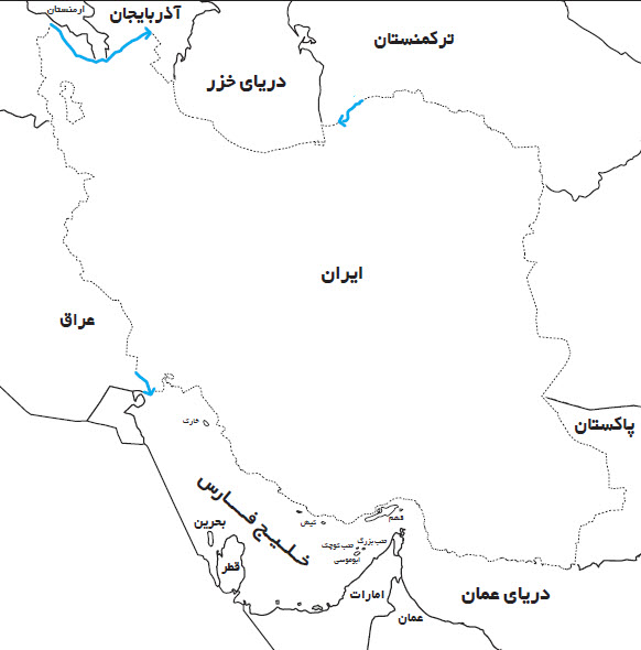 نقشه ایران ( برای طرح سوال در درس مطالعات)