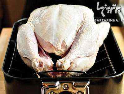 مزه دار کردن مرغ بریان , ادویه برای طعمدارکردن مرغ , سرخ کردن مرغ بعداز پخت در فر 