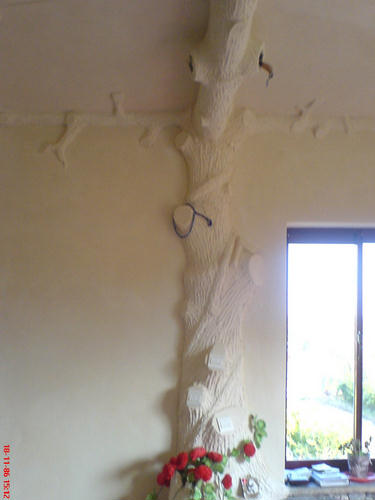 نمای گچی ستون درختی
