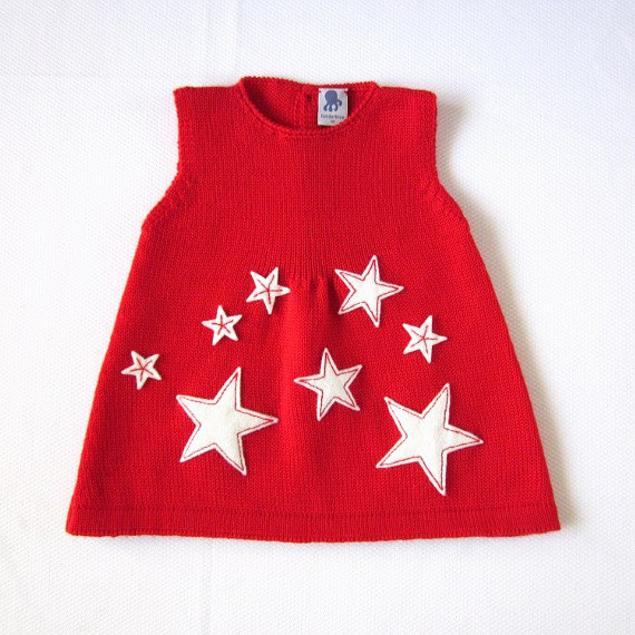 لباس بافتنی نوزاد با کش - coeur پر از ستاره