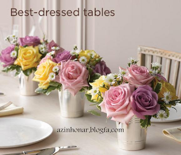 تزیین میز با گل طبیعی