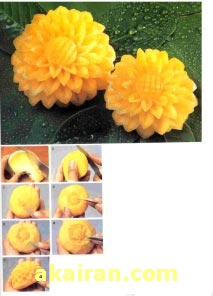 تزیین کدو حلوایی به شکل گل کوبک