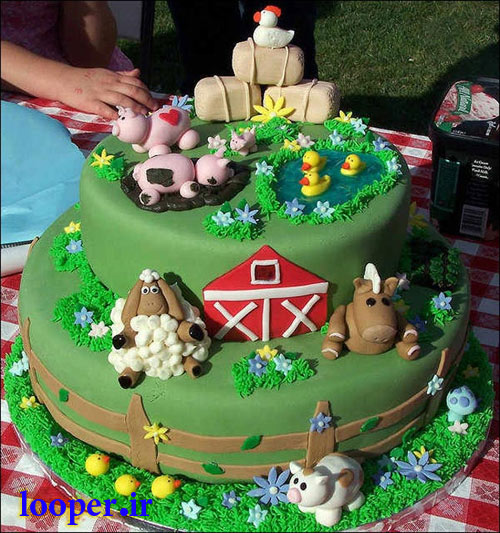 کیک تولد مزرعه حیوانات - کیک تولد های کودکانه