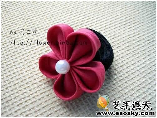 布艺樱花的制作方法