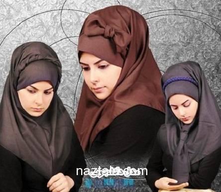 عکس انواع جدیدترین مدل مقنعه دانشجویی کراواتی اداری حجاب (4)