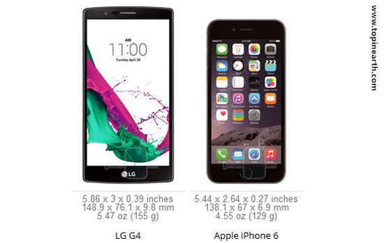 ,مقایسه ال جی جی 4 و آیفون 6 ال جی,اپل,اسمارت فون,ترفندهای موبایل، دنیای موبایل، تبلت،ترفند موبایل