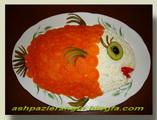 سالادالويه با تزئين ماهي قرمز(آشپزي رنگين )