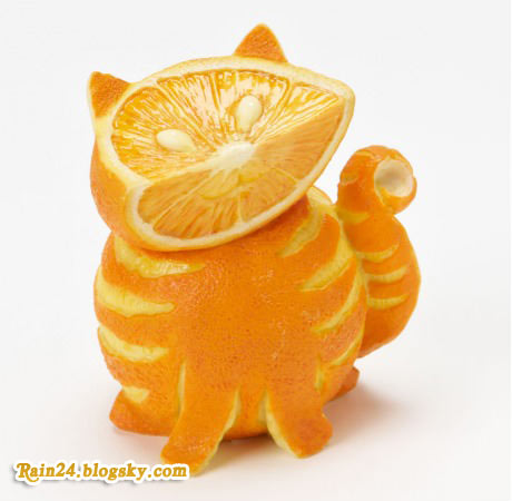 تزیین پرتقال به شکل گربه