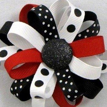 Red Black White with Polka Dots