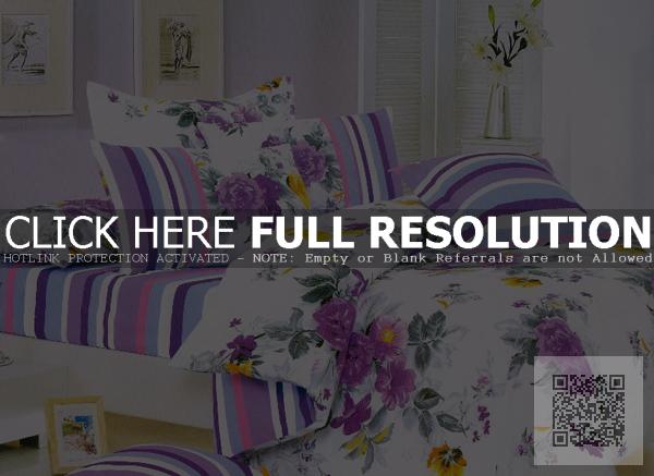 Girls Bedroom Design Purple Flower Bedding Sets