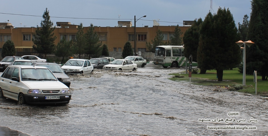 گزارش تصویری بارش شدید باران و جاری شدن سیل در شهرک غرب مشهد( قاسم آباد)