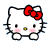 blushing  hello kitty emoticon