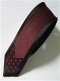 خرید اینترنتی کراوات مشکی با خط و گل قرمز بسیار شیک