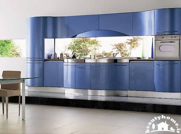 کابینت آبی برای دکوراسیون آشپزخانه مدرن