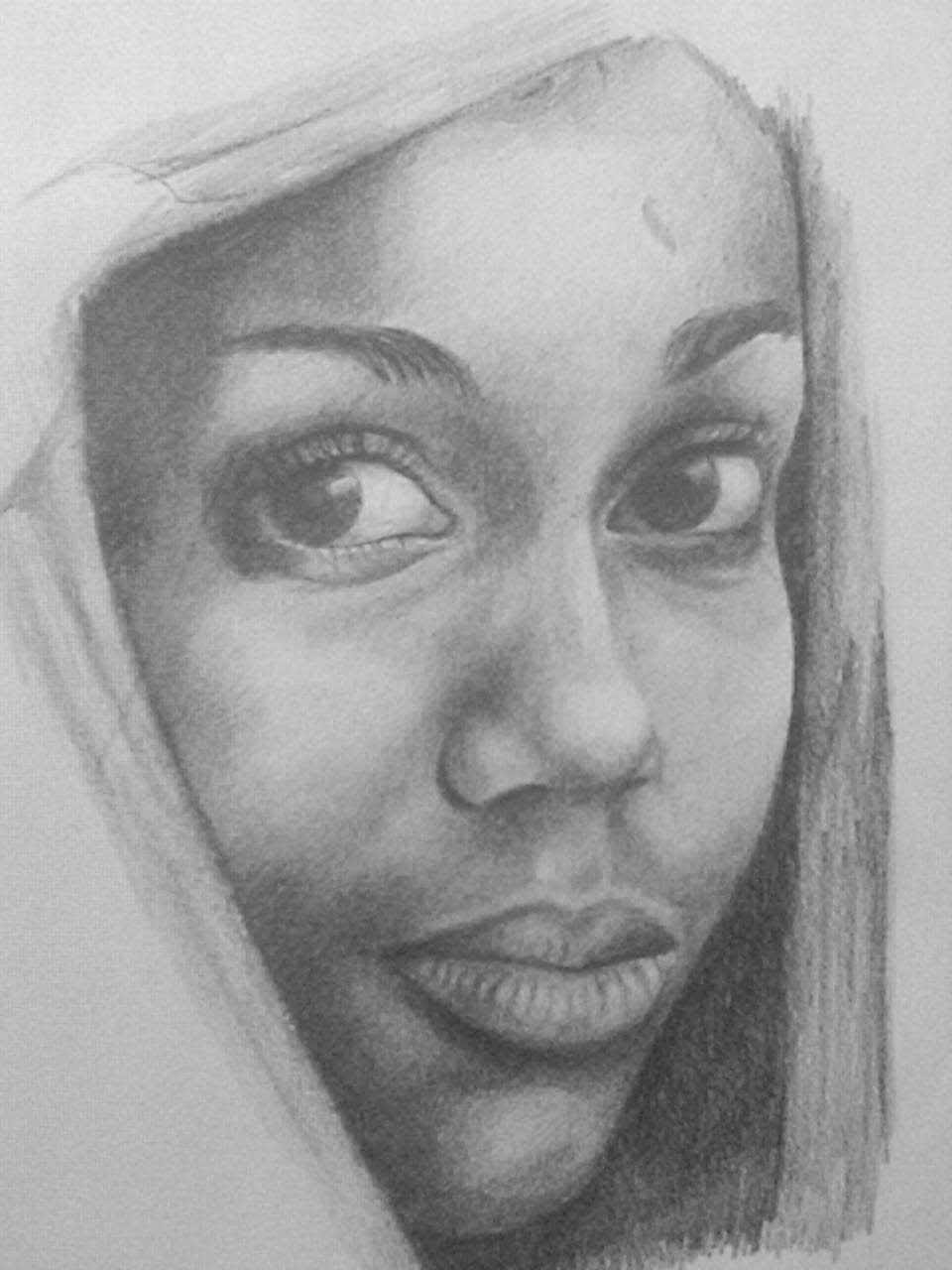 طراحی چهره دختر سیاه پوست