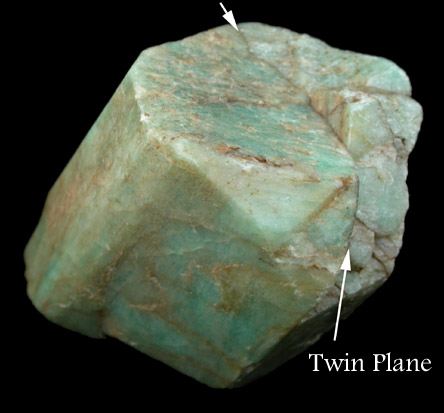 Orthoclase var. Amazonite Carlsbad Twin from Pike's Peak, El Paso County, Colorado