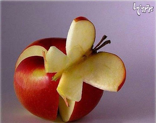 هنرنمایی با سیب,میوه آرایی,میوه آرایی ساده