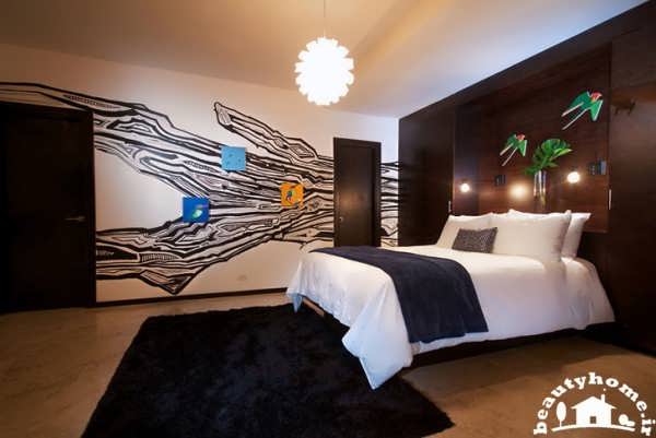 طراحی داخلی هتل با اتاق خواب شیک