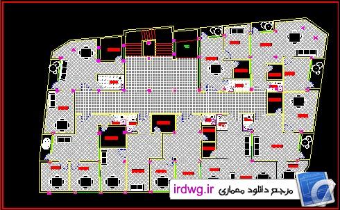 دانلود رایگان نقشه اتوکد معماري پروژه مسكن مهر( ساختمان 66 واحدي در 4 سقف)