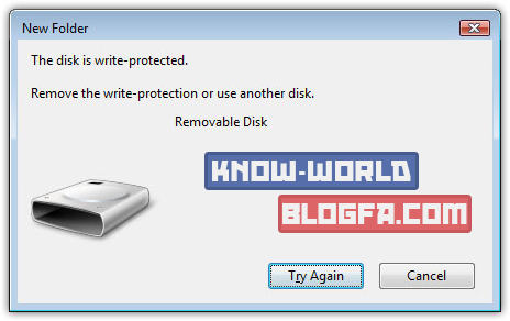 حل خطای The disk is write-protected