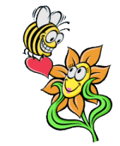 bee with love heart animation