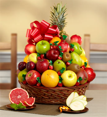 Fresh Fruit & Candy Gift Basket