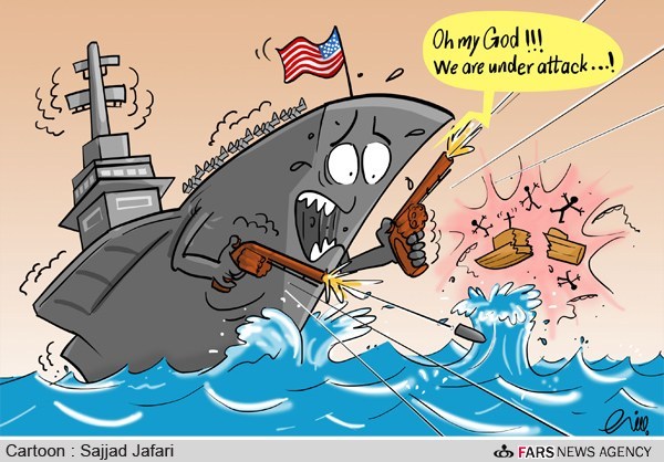 آمریکا با یک قایق ماهیگیری وارد جنگ شد!/ کارتون: سجاد جعفری