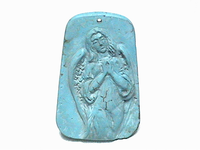 آویز فرشته تراشیده شده از سنگ فیروزه 