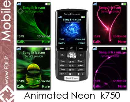 Animated Neon k750 - تم های انیمیشن نئون مخصوص سونی اریکسون